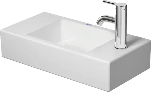 Duravit Vero Air meuble lave-mains lavabo 50x25cm, sans trop-plein, avec banc de robinetterie, 1 trou de robinet à droite