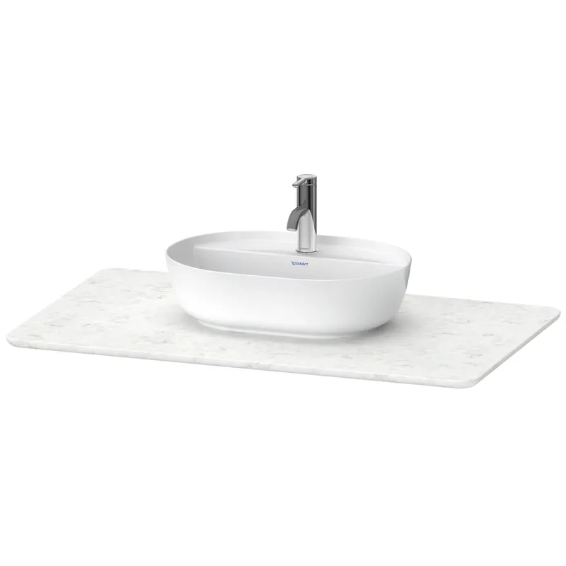 Console en pierre de quartz Duravit Luv LU9469, largeur 988mm, adaptée au meuble sous-lavabo LU9564, LU9569