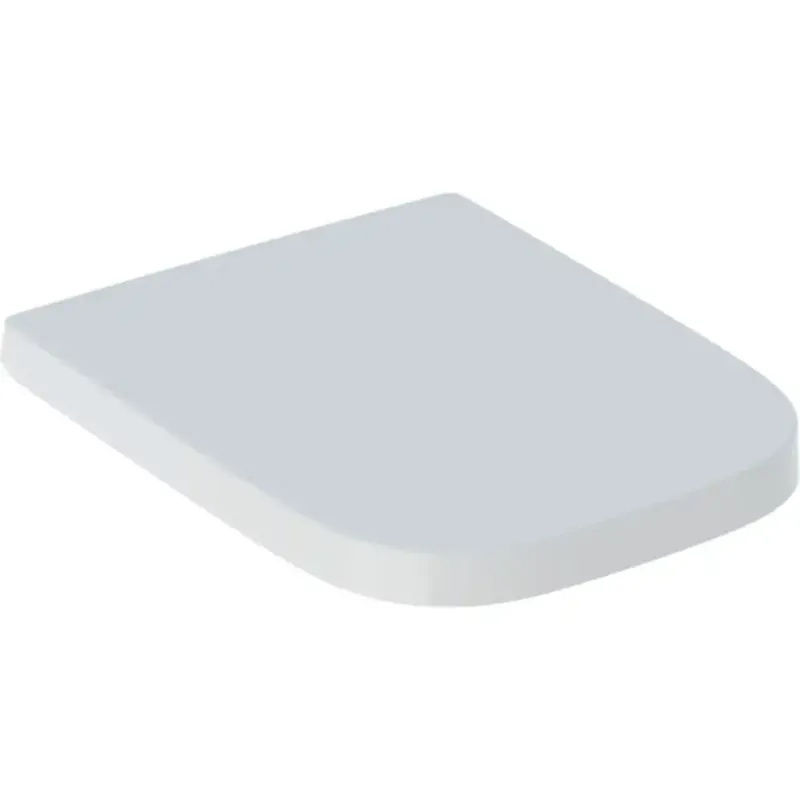 Siège de WC Geberit Renova Nr.1 Plan 500689011, design carré, fixation par le haut, charnières inox