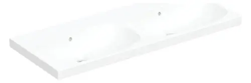 Geberit Acanto double lavabo, sans trous pour robinets, avec trop-plein, 1200x480mm