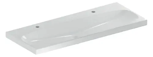Geberit Acanto lavabos, 2 trous pour robinetterie à gauche/à droite, sans trop-plein, 1200x480mm