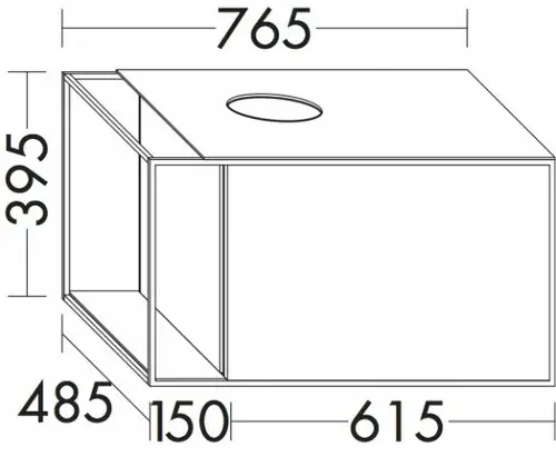 burgbad Junit Meuble sous-lavabo pour lavabos encastrés, version gauche, largeur 765mm, avec éclairage LED