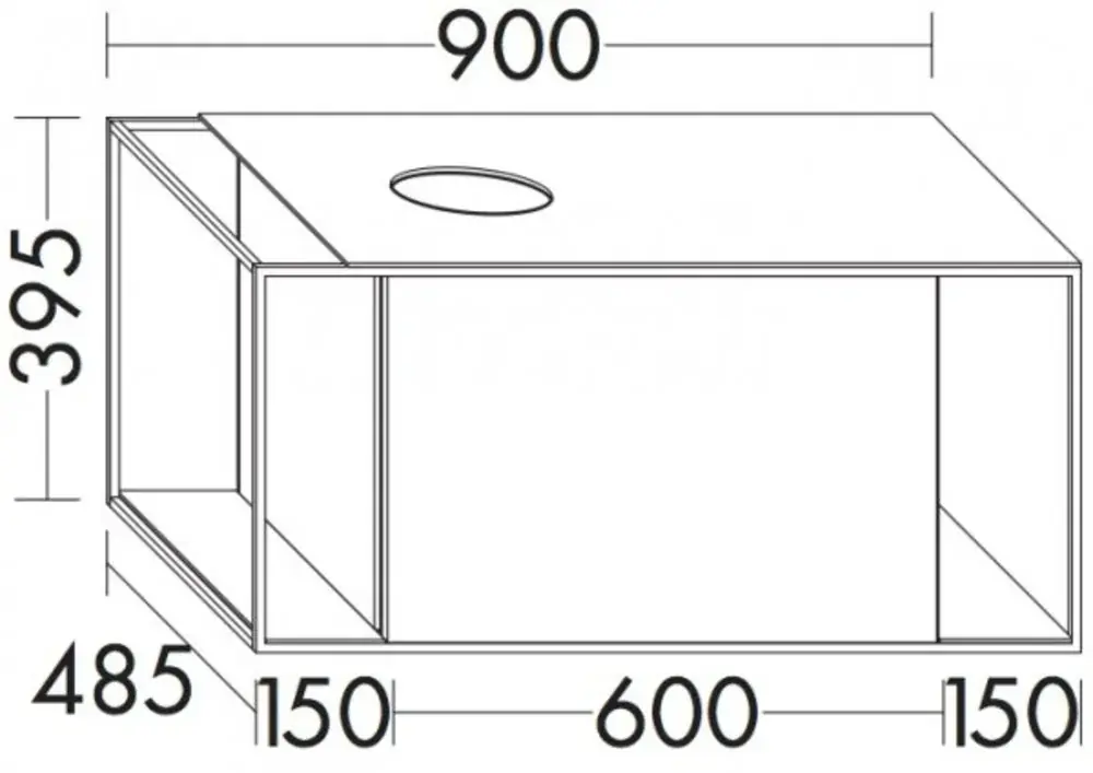 burgbad Junit Meuble sous-lavabo pour lavabos encastrés, version droite, largeur 900mm