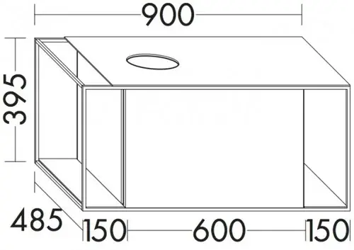burgbad Junit Meuble sous-lavabo pour lavabos encastrés, version gauche, largeur 900mm