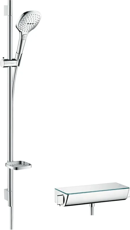 Système de douche Raindance Select en surface 120 avec Ecostat Select thermostat et rail de douche 90 cm