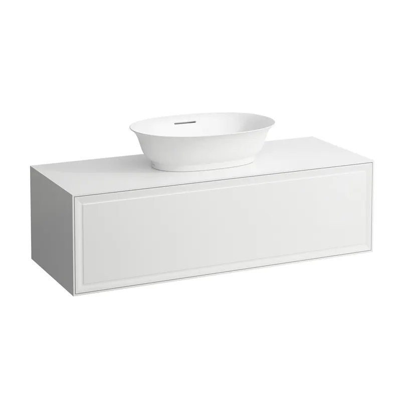 LAUFEN The New Classic Sideboard, découpe au centre, 1175x455x345mm, 1 tiroir, pour bac à linge H812852/3