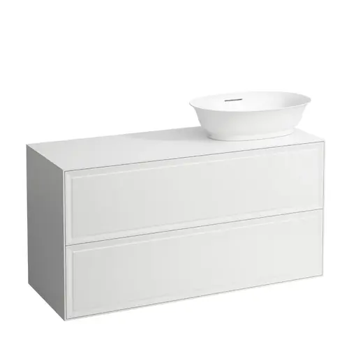 LAUFEN The New Classic Sideboard, découpe à droite, 1175x455x600mm, 2 tiroirs, pour bac à linge H812852/3
