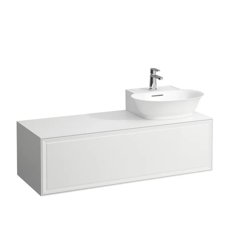 LAUFEN The New Classic Sideboard, découpe à droite, 1175x455x345mm, 1 tiroir, pour lave-mains à poser H816852