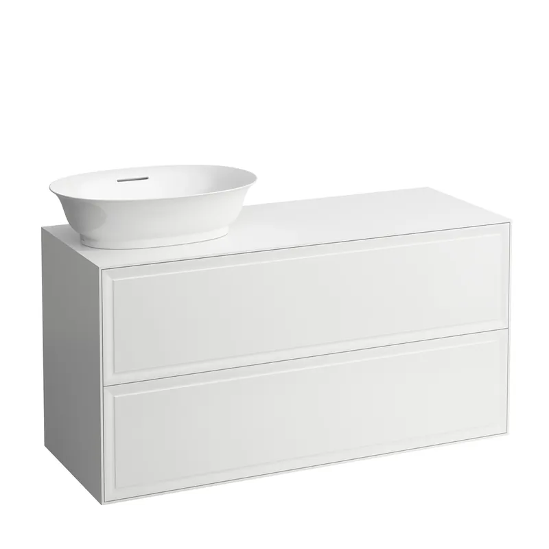 LAUFEN The New Classic Sideboard, découpe à gauche, 1175x455x600mm, 2 tiroirs, pour bac à linge H812852/3
