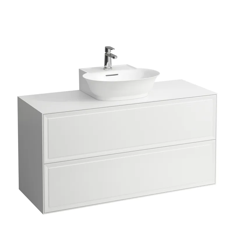 LAUFEN The New Classic Sideboard, découpe au centre, 1175x455x600mm, 2 tiroirs, pour lave-mains à poser H816852