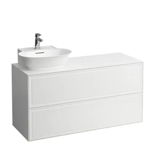 LAUFEN The New Classic Sideboard, découpe à gauche, 1175x455x600mm, 2 tiroirs, pour lave-mains à poser H816852