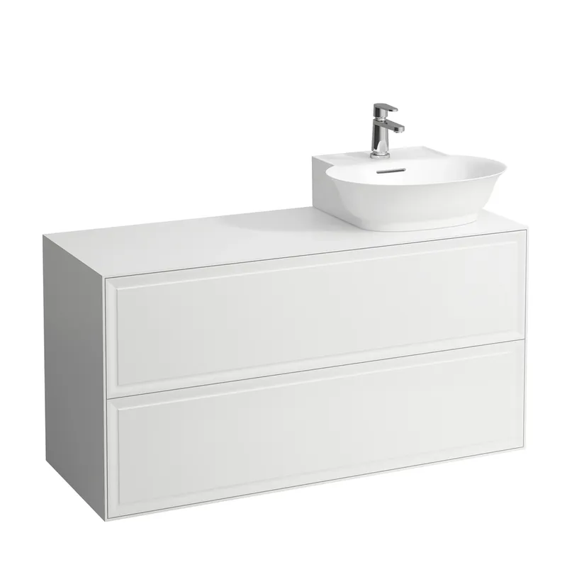 LAUFEN The New Classic Sideboard, découpe à droite, 1175x455x600mm, 2 tiroirs, pour lave-mains à poser H816852