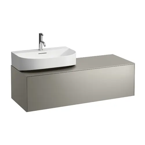 Tiroir Sonar en cours d‘utilisation, 1 tiroir, adapté au lavabo H816341, H816342, découpe à gauche pour le lavabo