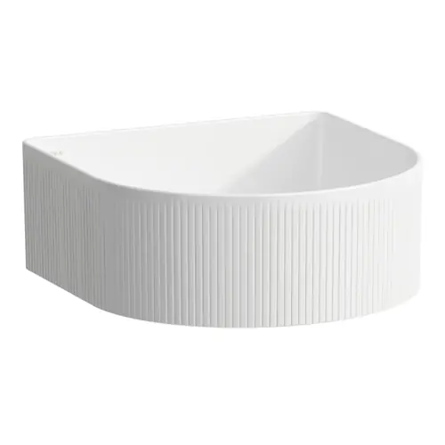 LAUFEN Sondeur en marche Cuvette de lavabo avec texture, sans trou pour robinet, sans trop-plein, 340x340mm, avec couvercle en céramique pour robinet de vidange, blanc