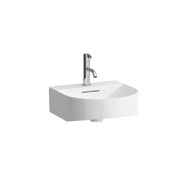LAUFEN Appareil pour sonar en marche Lave-mains, 1 trou pour robinet, avec trop-plein, 410x420mm, avec couvercle de vanne, incl. gabarit, blanc