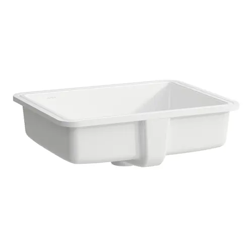 LAUFEN Savoy lavabo encastré, encastrement par le bas, sans trou pour robinetterie, avec trop-plein, partie inférieure vitrifiée, rectangulaire, 500x395mm