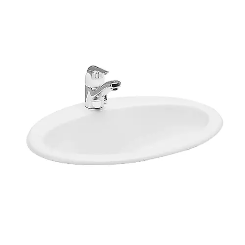 LAUFEN Indova lavabo encastré, par le haut, avec plage de robinetterie, 1 trou pour robinetterie, avec trop-plein, 610x480mm