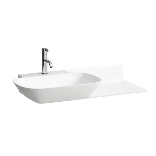LAUFEN INO lavabo, 1 trou pour robinet, sans trop-plein, tablette céramique à droite, 900x450mm