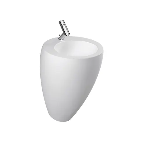 LAUFEN Alessi one Lavabo, avec colonne intégrée, 1 trou pour robinetterie au centre, avec trop-plein, 520x530