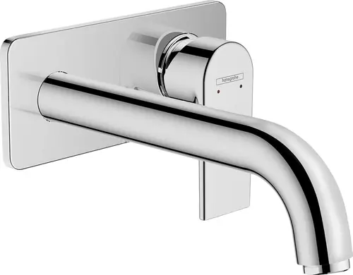 hansgrohe Vernis Shape Mitigeur monocommandé pour lavabo encastré pour montage mural avec bec 20,5 cm, saillie 207 mm