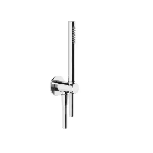 Gessi Anello, ensemble de douche avec raccord mural coudé 1/2, support, pomme de douche anticalcaire, sécurité intrinsèque, flexible en couleur