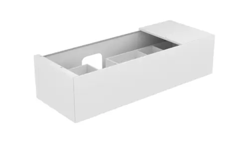 KEUCO EDITION 11 meuble sous-lavabo, 1 tiroir frontal, position du lavabo à gauche, avec éclairage intérieur LED, 1400x350x535mm