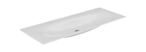 KEUCO EDITION 11 Double lavabo à encastrer en céramique, 1407x17x538mm, avec 2x1 trou pour robinet, blanc
