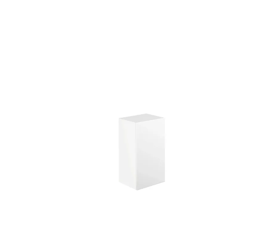emco evo Armoire mi-haute, 750 mm, porte en verre, ferrure Tip-on, 2 étagères en verre, éclairage LED à l‘intérieur