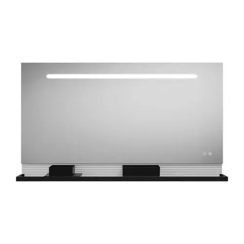 Miroir lumineux burgbad Fiumo, avec éclairage LED horizontal, avec rampe métallique, 1400x700mm