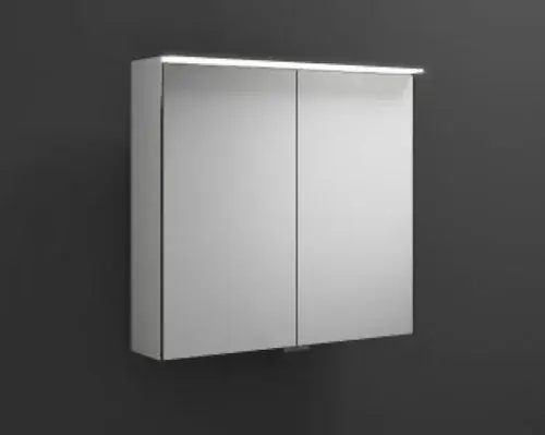 Armoire de toilette burgbad Junit avec miroir horizontal à LED, largeur 700mm