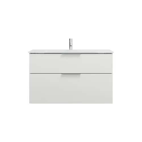 burgbad Eqio lavabo en verre avec meuble sous-lavabo, largeur 1020mm