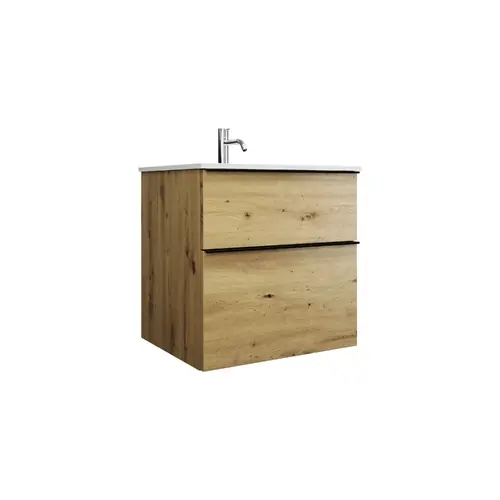 burgbad Eqio lavabo en fonte minérale avec meuble sous-lavabo, largeur 620mm