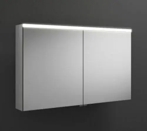 Armoire de toilette burgbad Iveo avec éclairage LED horizontal, 2 portes, largeur 1108mm