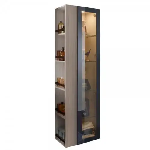 burgbad Yumo Armoire hautt, version gauche, avec éclairage LED à l‘intérieur, largeur 500mm, poignée G0179