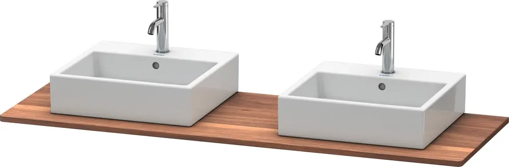 Console en bois massif Duravit XSquare, 2 découpes, 1600x20x550mm