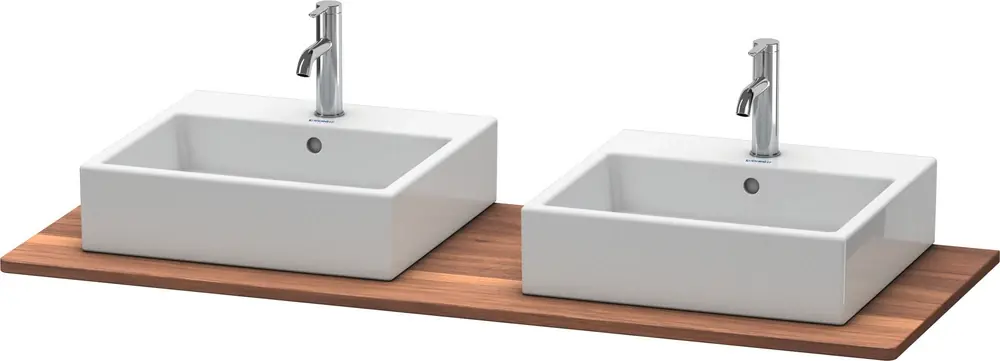 Console en bois massif Duravit XSquare, 2 découpes, 1400x20x550mm