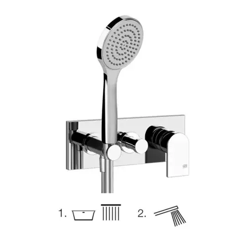 Gessi Emporio Via Manzoni set de finition pour mitigeur monocommande de douche, inverseur 2 voies, coude mural direct avec support