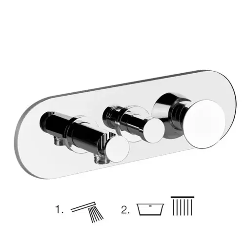 Gessi CONO kit prêt à poser pour mitigeur monocommande de douche, inverseur 2 voies, coude de raccordement mural direct avec support