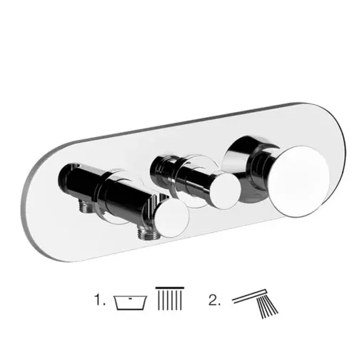 Gessi CONO kit prêt à poser pour mitigeur monocommande de baignoire, inverseur 2 voies, raccordement mural direct coude avec support