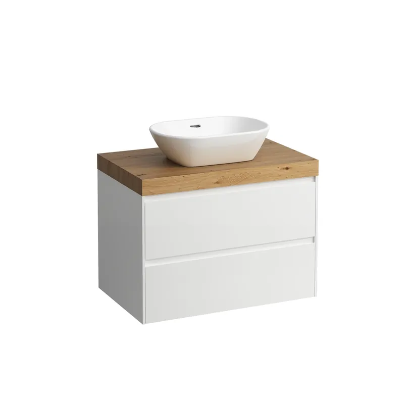 LAUFEN LANI Plan de toilette chêne sauvage incl. meuble sous-lavabo, 1 découpe au centre, 785x495x580mm