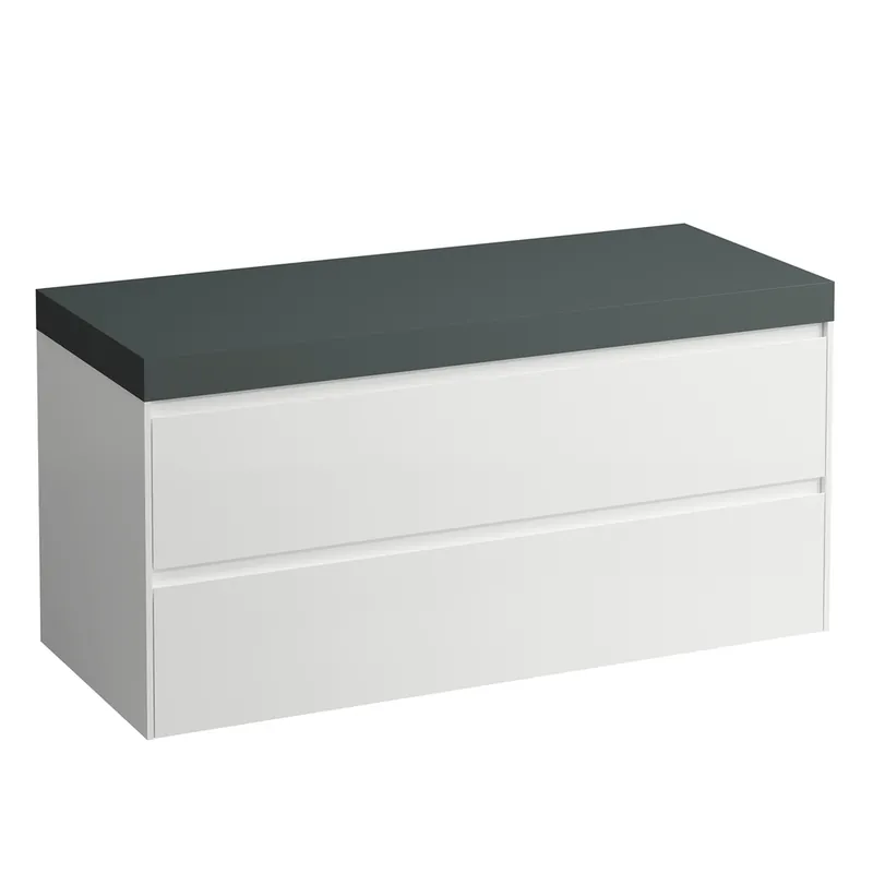 LAUFEN LANI Plan de lavabo gris signalisation incl. meuble sous-lavabo, sans découpe, 1185x495x580mm