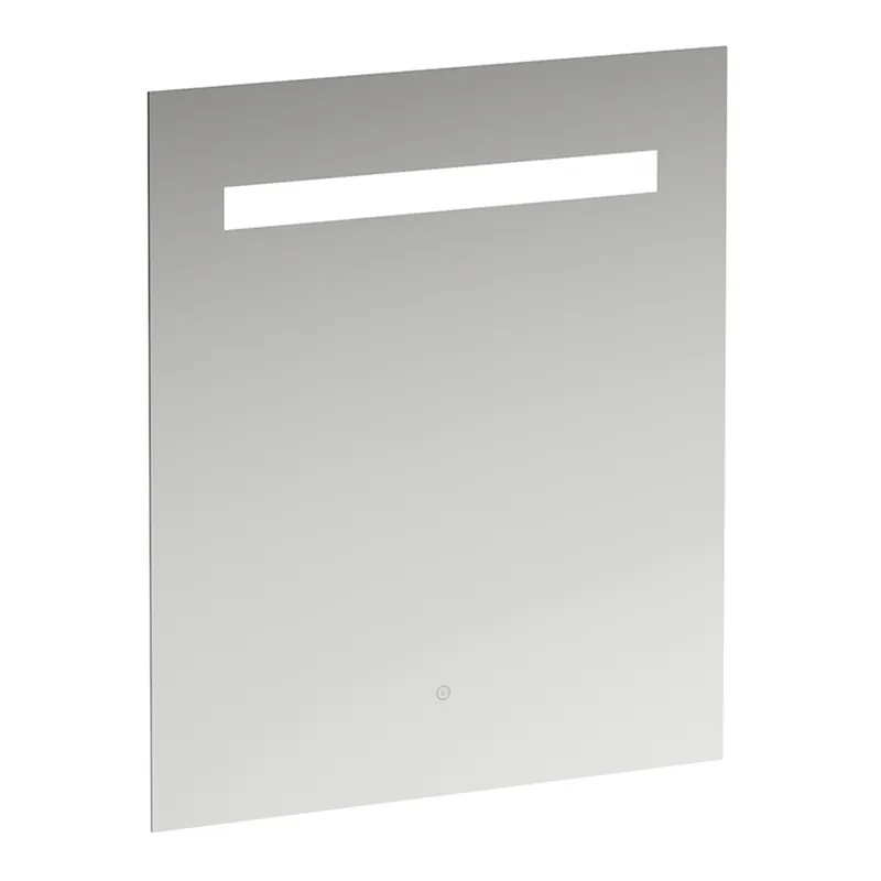 Miroir Leelo courant avec éclairage LED horizontal intégré, cadre en aluminium, 600 mm, version avec 1 interrupteur à capteur tactile