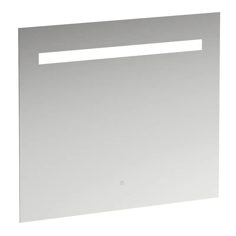 Miroir Leelo courant avec éclairage LED horizontal intégré, cadre en aluminium, 800 mm, version avec 1 interrupteur à capteur tactile