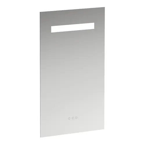 Miroir Leelo Run avec éclairage LED horizontal intégré, cadre en aluminium, 450 mm, version avec 3 interrupteurs à capteur tactile