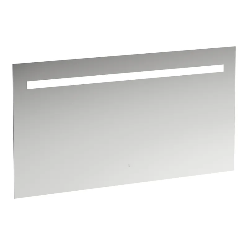 Miroir Leelo courant avec éclairage LED horizontal intégré, cadre en aluminium, 1300 mm, version avec 1 interrupteur à capteur tactile