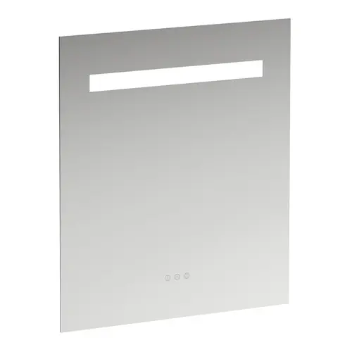 Miroir Leelo courant avec éclairage LED horizontal intégré, cadre en aluminium, 600 mm, version avec 3 interrupteurs à capteur tactile