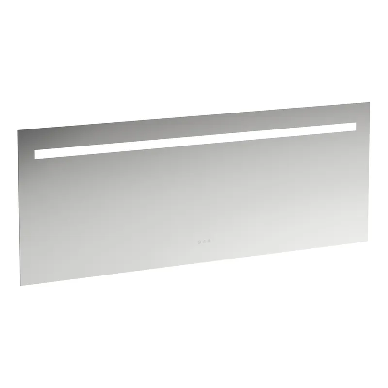 Miroir Leelo courant avec éclairage LED horizontal intégré, cadre en aluminium, 1800 mm, version avec 3 interrupteurs à capteur tactile