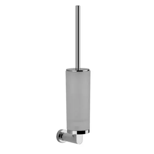 Ensemble de brosses de toilettes Gessi Emporio pour montage mural, récipient en verre satiné