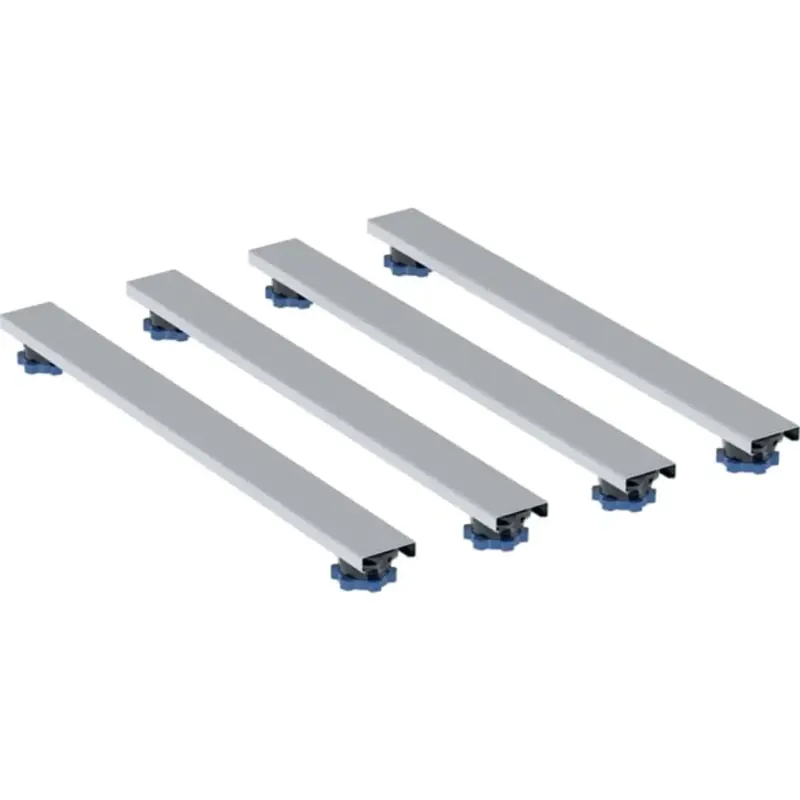 Set Geberit pieds et traverses pour receveur de douche en résine de pierre, à partir de 140 cm, Lxl 80x7,3cm, pieds réglables en hauteur 6-12 cm
