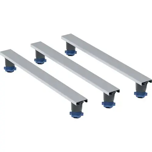 Set Geberit de pieds et de traverses pour receveur de douche en résine de pierre, LxL 62,5x7,3 cm, pieds réglables en hauteur 9-21 cm